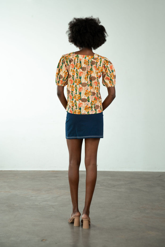 Square Neck Top Pink Lily