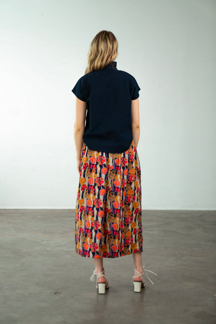 Vicki Short Sleeve Top Navy Seersucker