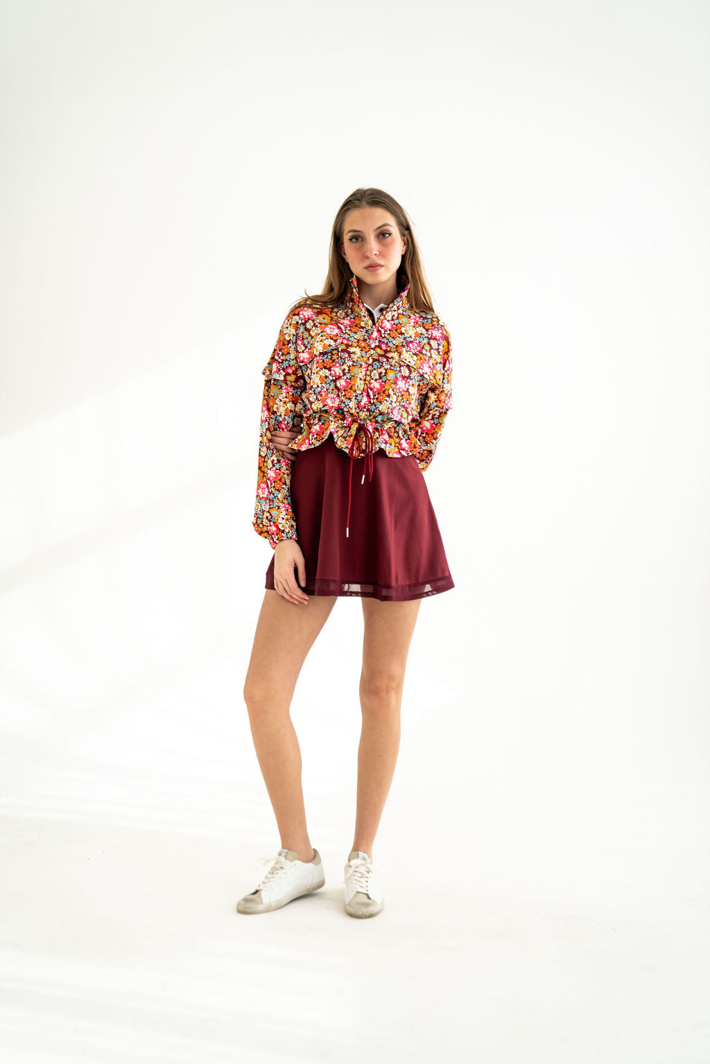 Penny Windbreaker Burgundy Floral