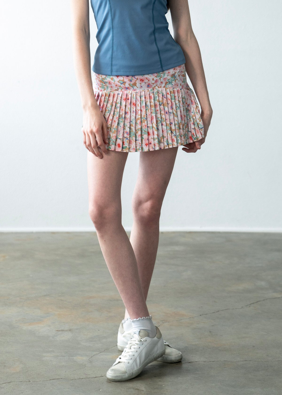 Cora Pleated Skirt Pink Floral