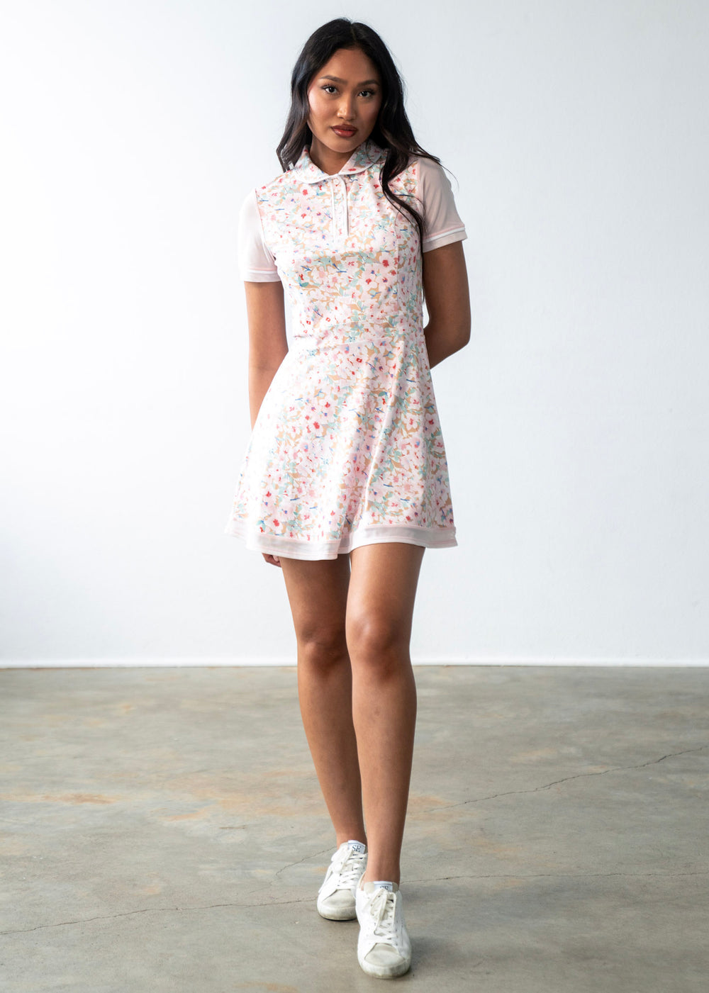 Henley Dress Pink Floral