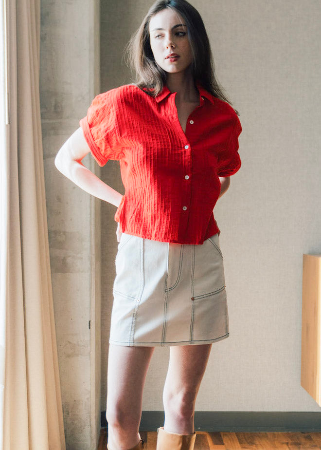 Aster Short Sleeve Top Pintuck