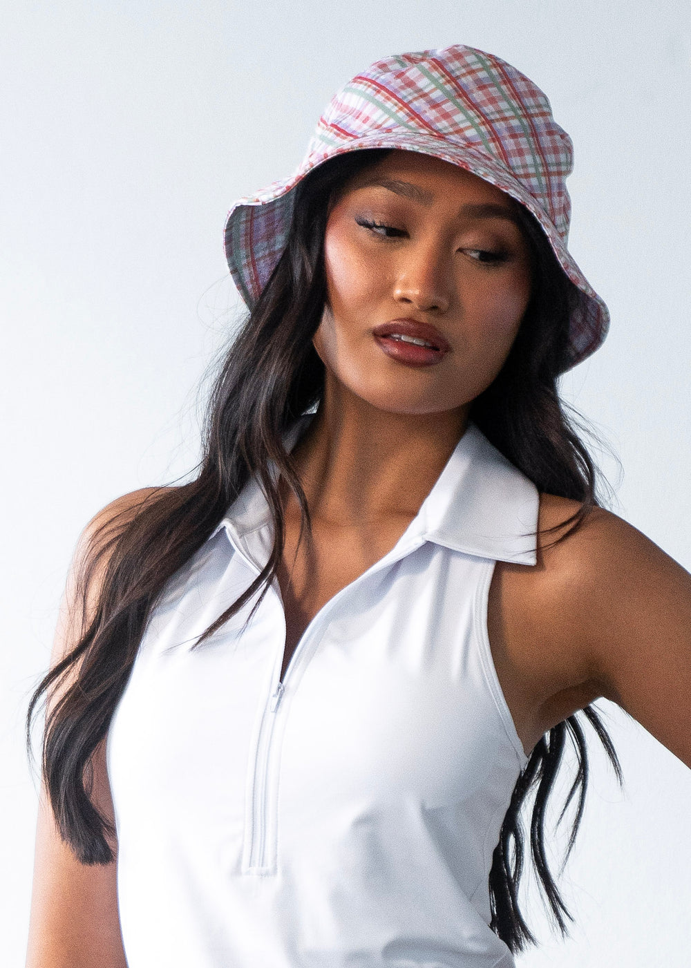 Bucket Hat Pink Plaid