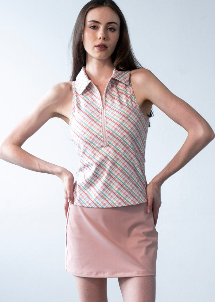 Stella Zip Top Pink Plaid