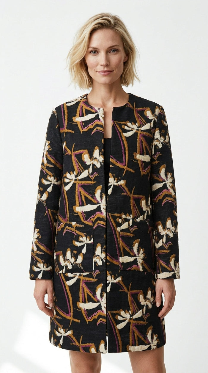 Jasmin Car Coat Kyoto Jacquard