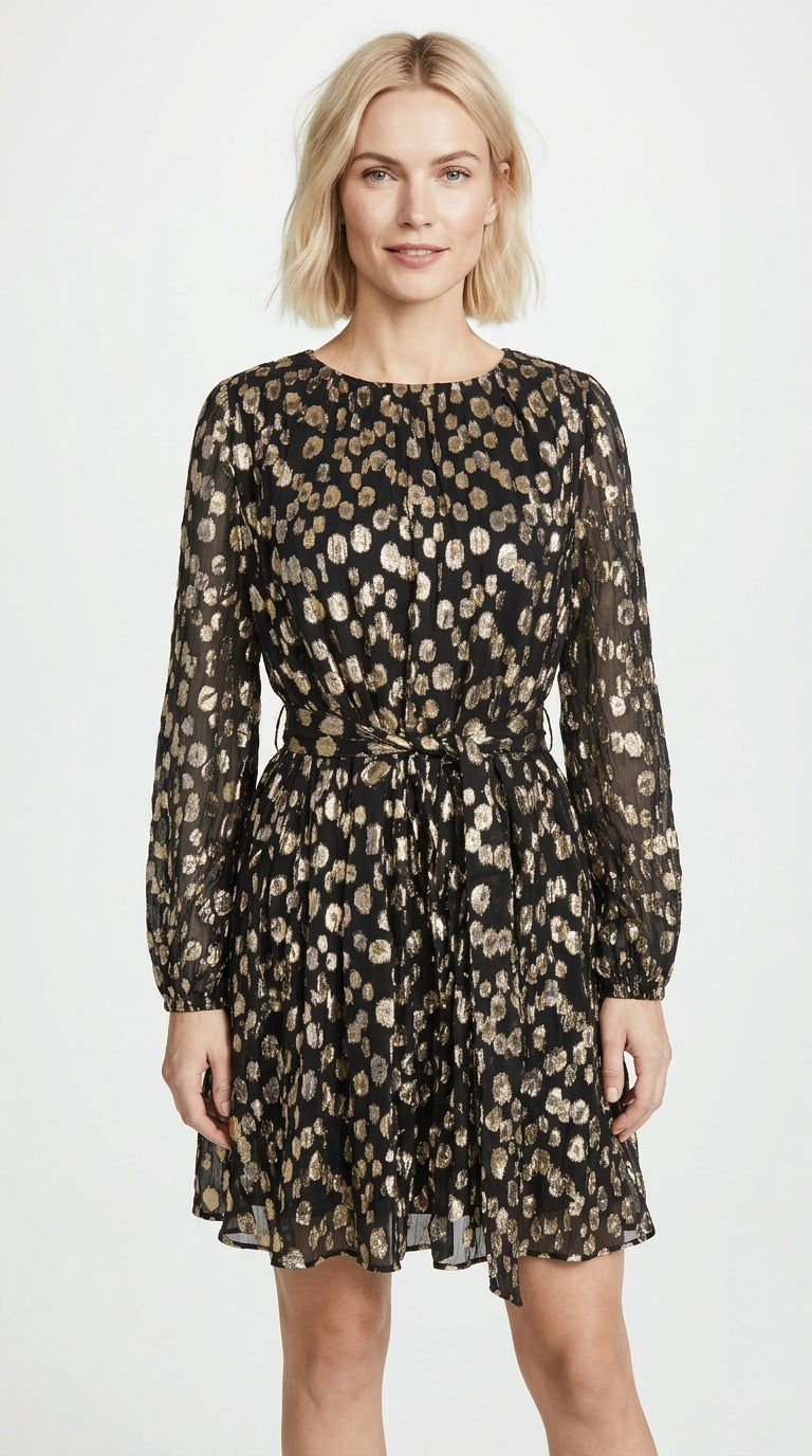 Jasmin Short Dress Metallic Dot