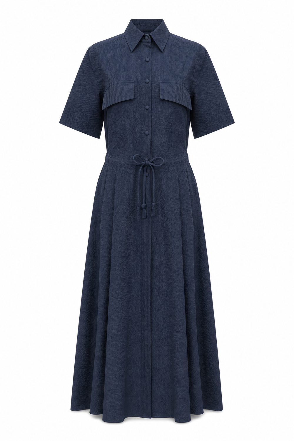 Kelli Maxi Dress Navy Seersucker