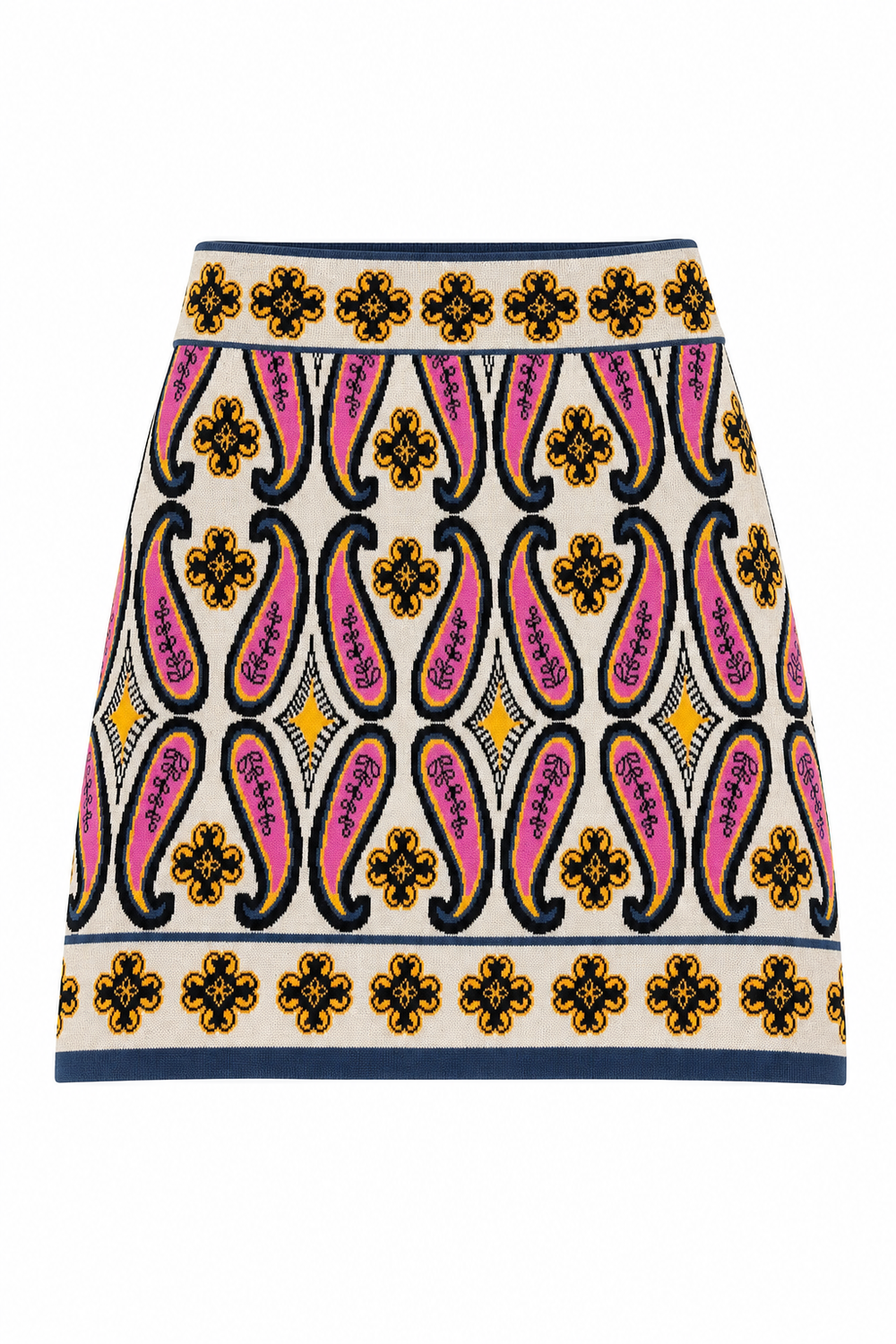 Knit Skirt Paisley Jacquard