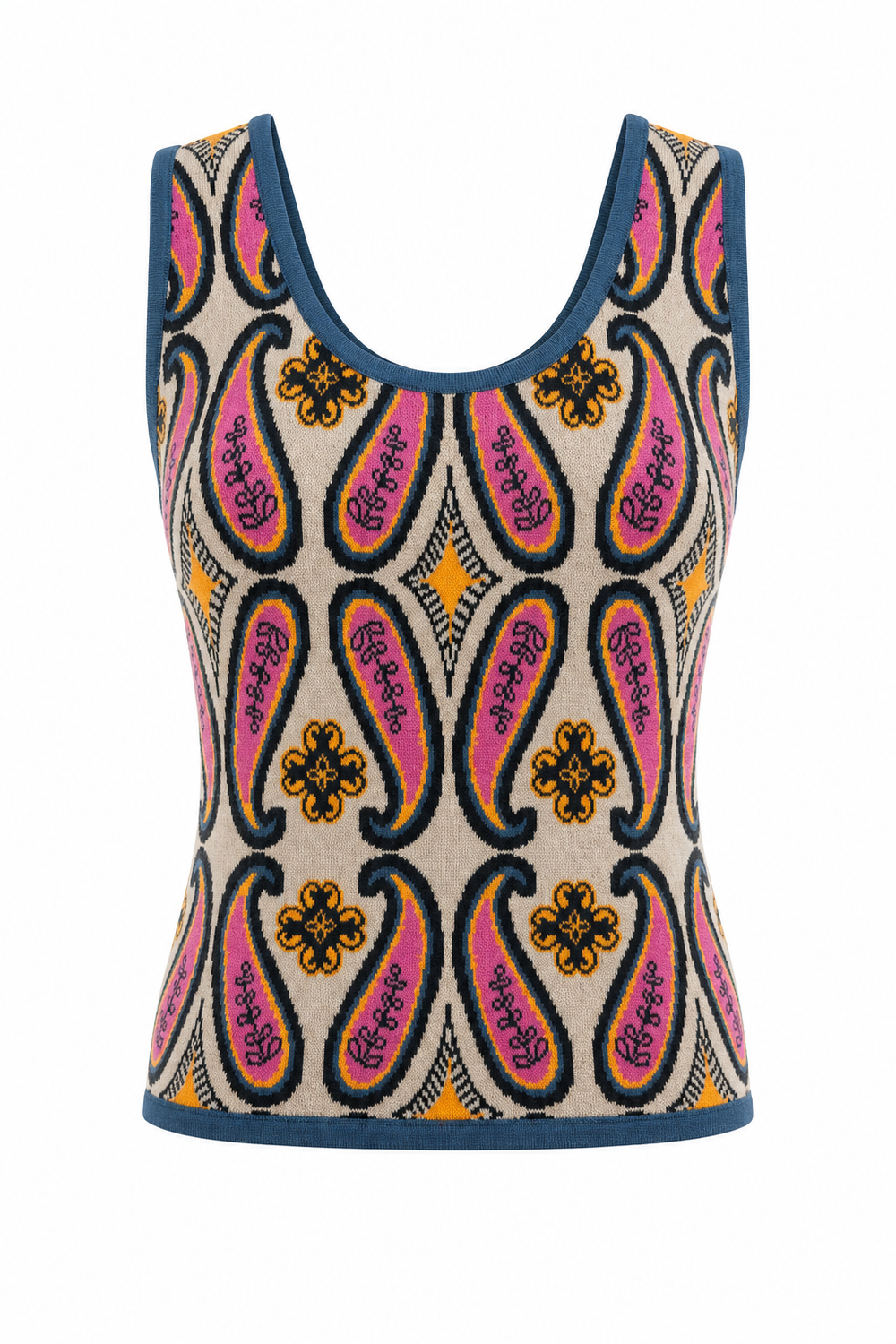 Knit Tank Paisley Jacquard