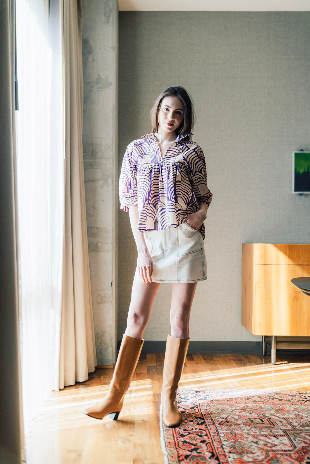 Laura Top Abstract Lines