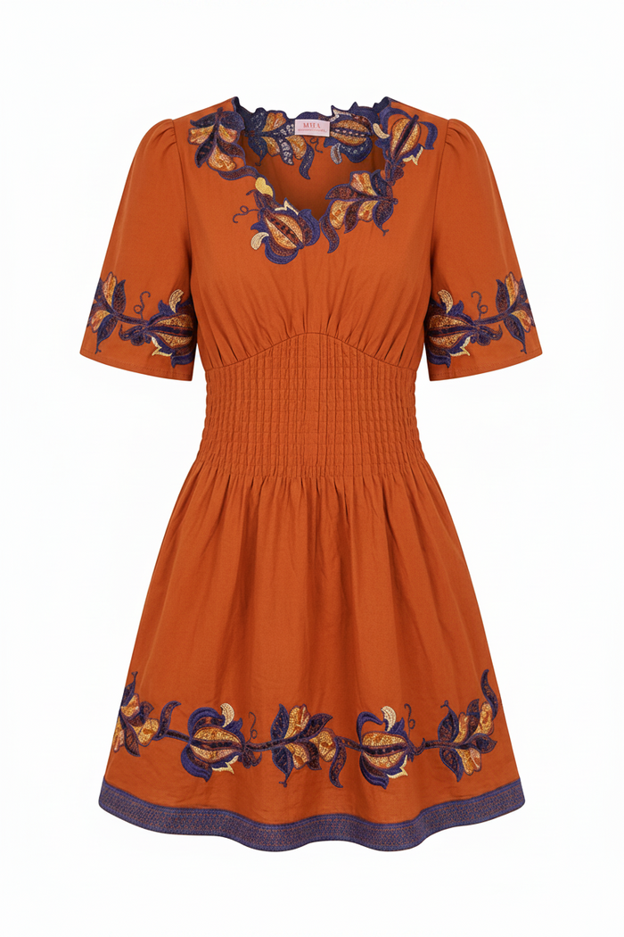 Lyon Short Dress Cinnamon