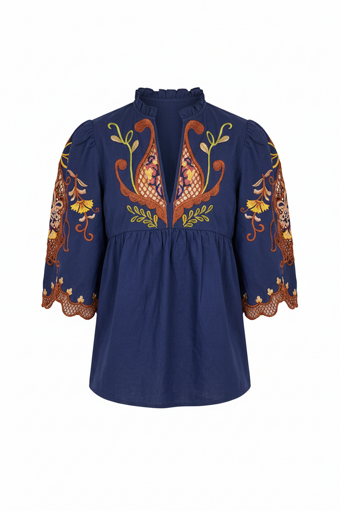 Lyon High Neck Top Celeste