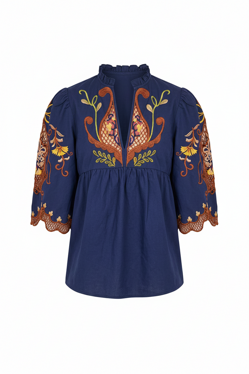 Lyon High Neck Top Celeste