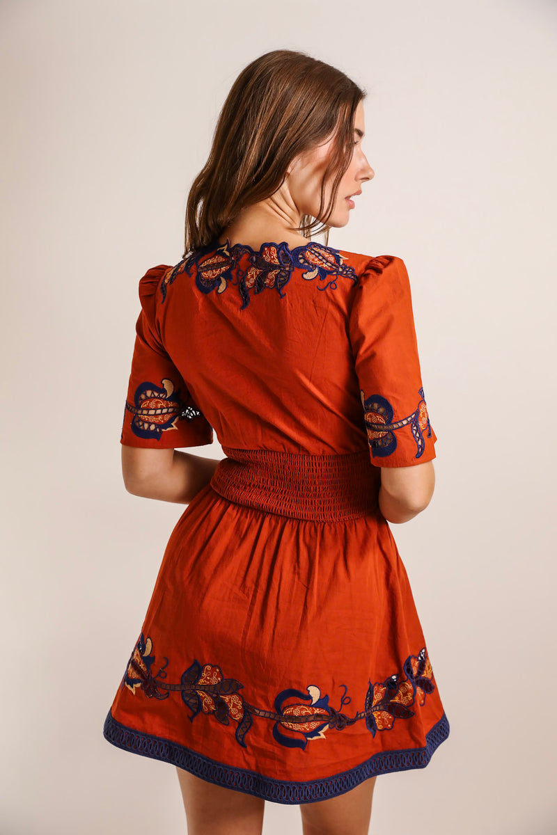 Lyon Short Dress Cinnamon