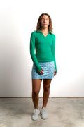 Emma Straight Skirt Blue Diamond Floral