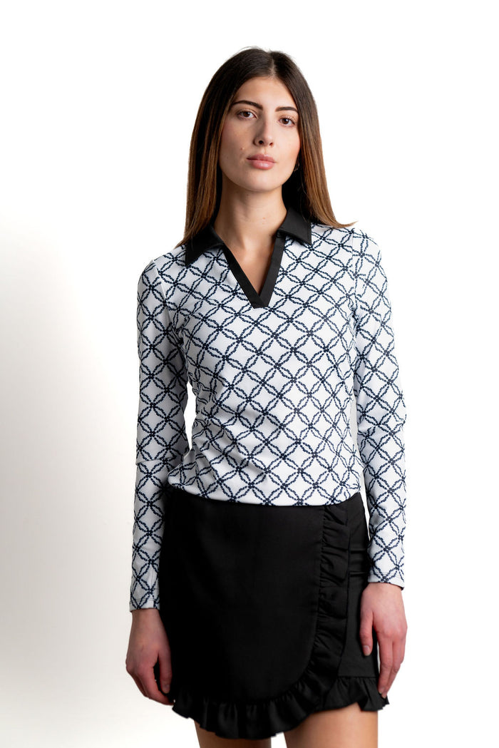 Rowan Long Sleeve Top Black Diamond Floral