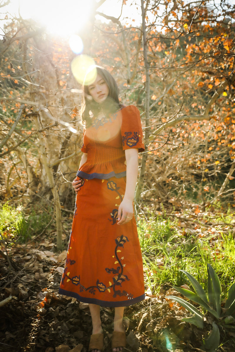 Lyon Long Skirt Cinnamon
