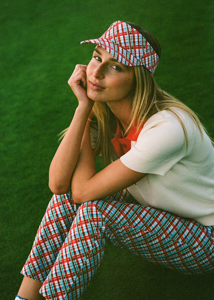 Visor Red Plaid