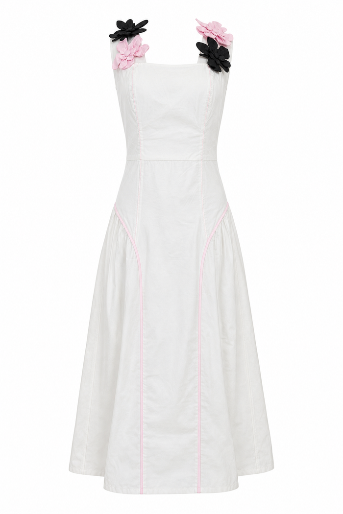 Orchid Midi Dress White