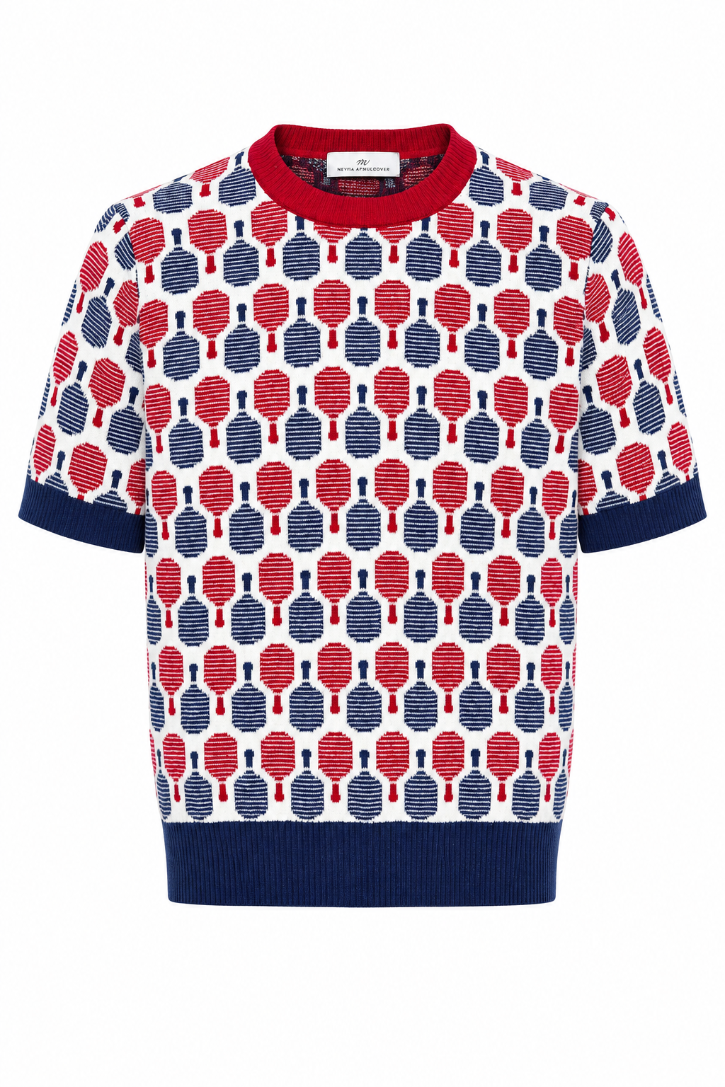 Short Sleeve Crew Neck Sweater Pickleball Racquets