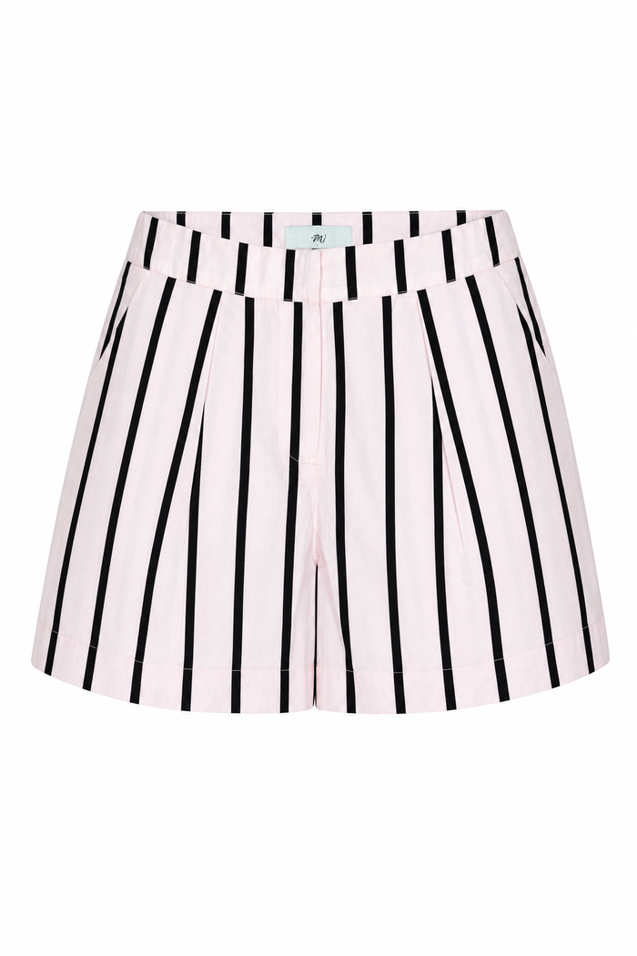 Pleated Shorts Pink Cabana Stripe