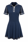 Henley Button Dress Navy
