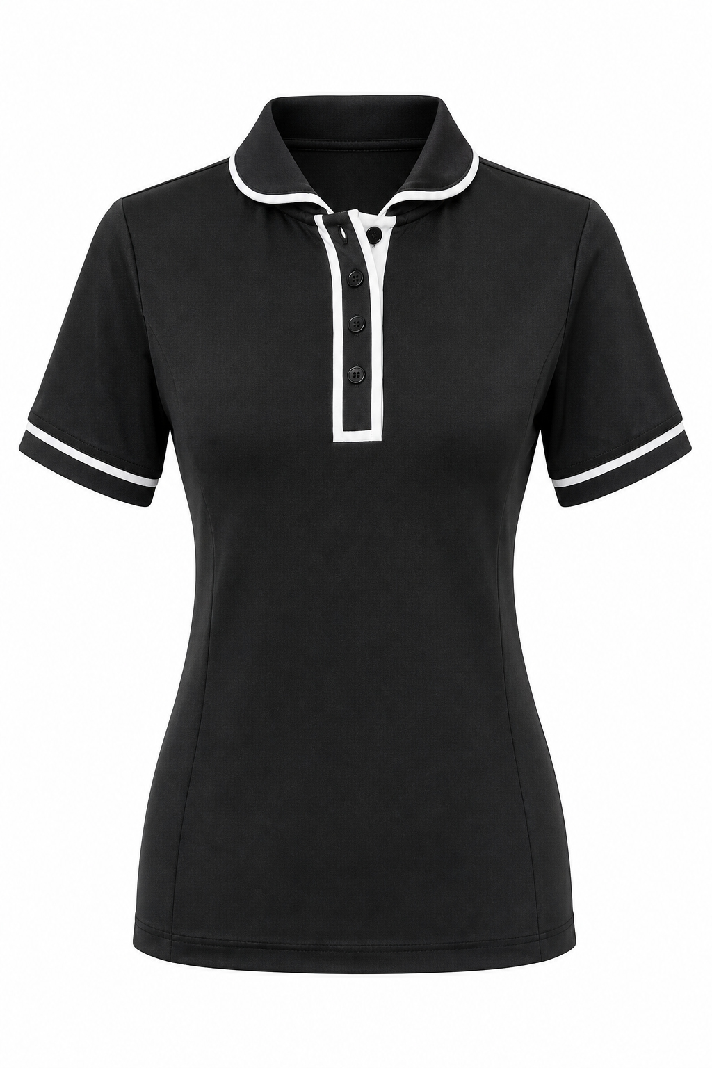 Henley Polo Top Black