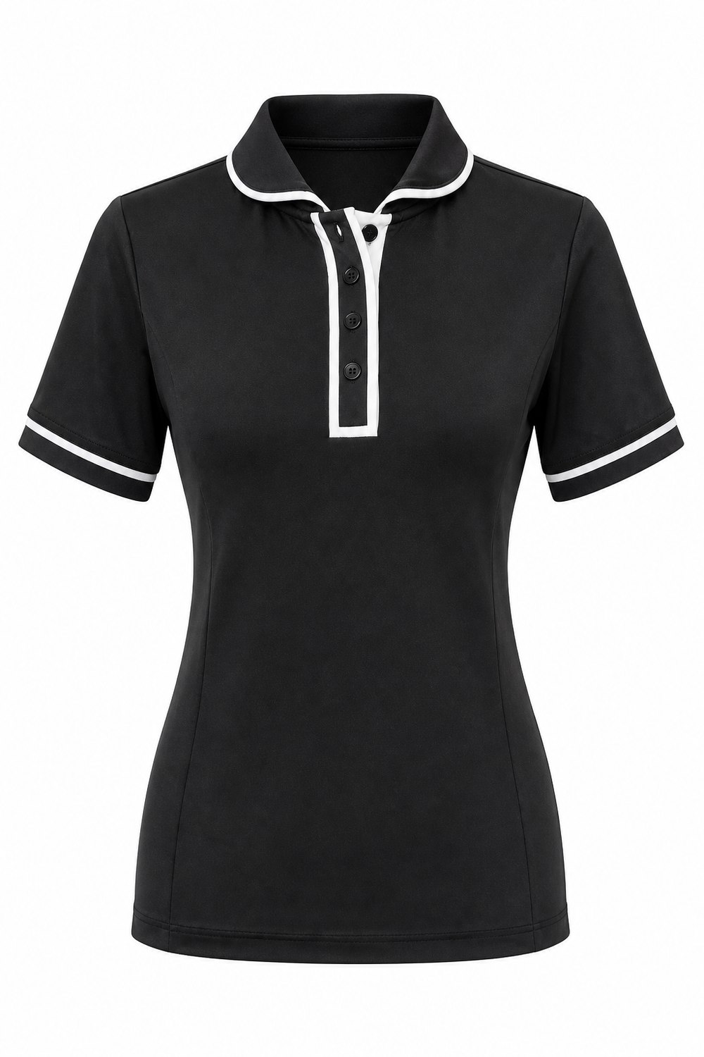Henley Polo Top Black
