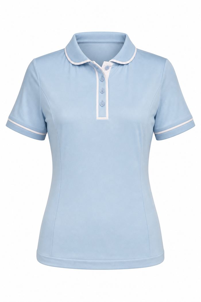 Henley Polo Crystal Blue