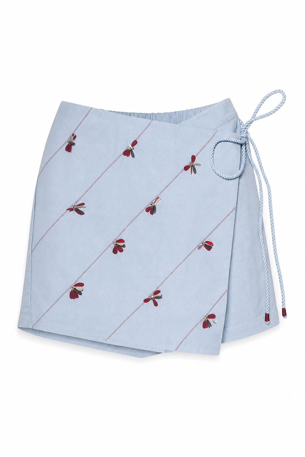 Blue Poppy Beaded Skort