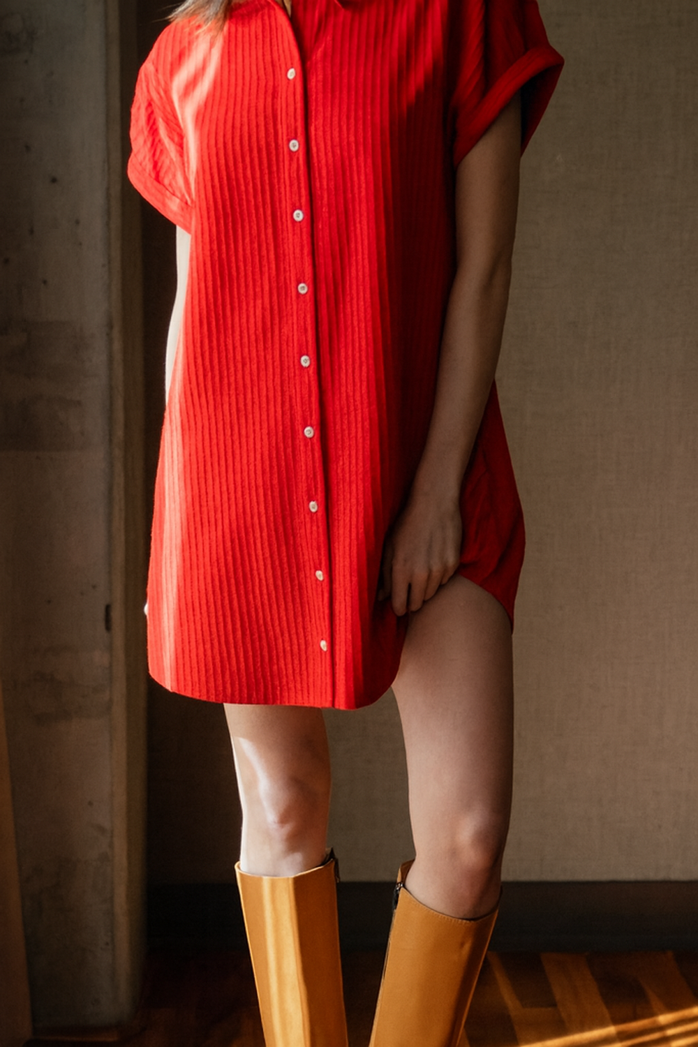Aster Dress Red Solid April
