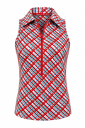 Stella Zip Top Red Plaid
