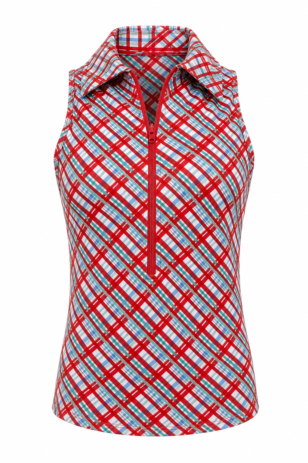 Stella Zip Top Red Plaid
