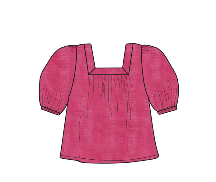 Square Neck Top - Knockout Pink