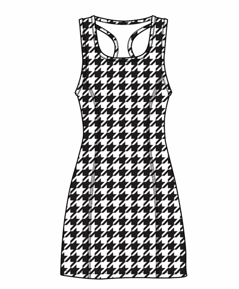 Scoop Neck Tank Dress - Golf Houndstooth