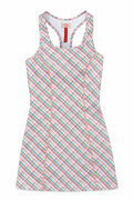 Scoop Neck Dress Pink Plaid