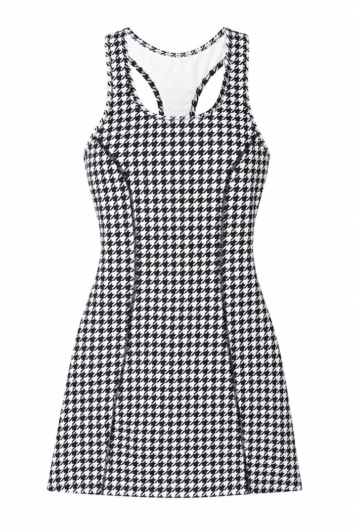 Scoop Neck Tank Dress Golf Houndstooth