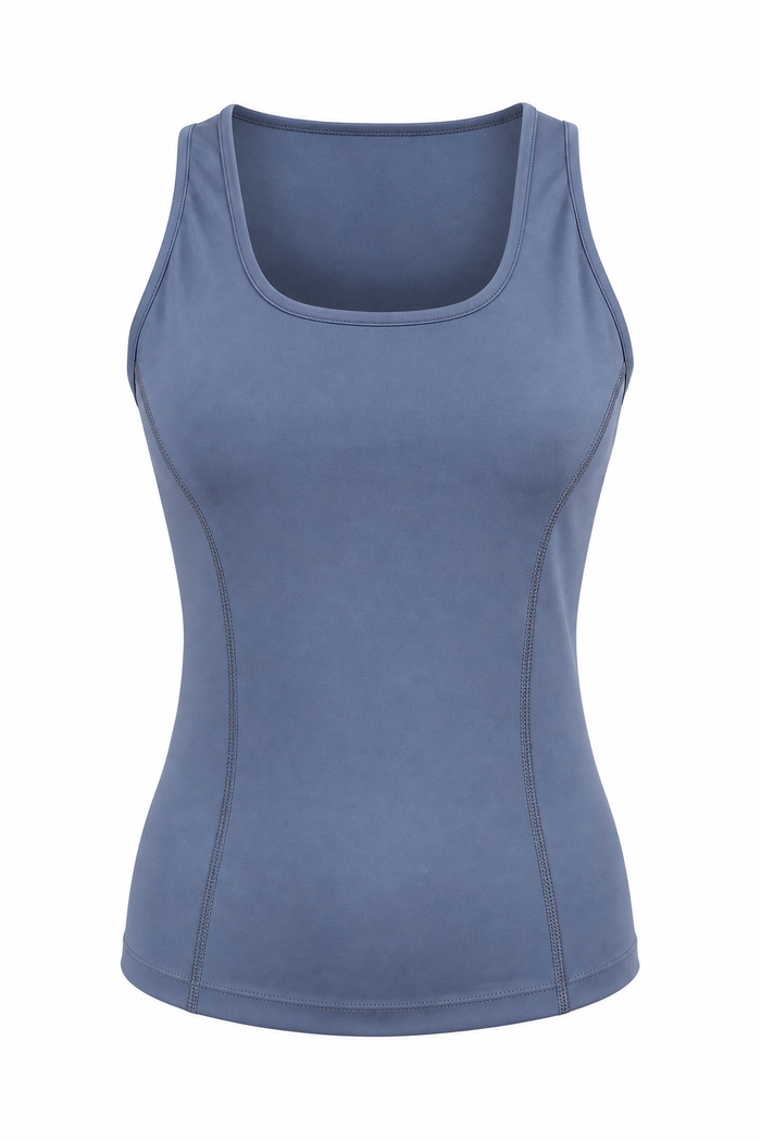Scoop Neck Top Blue