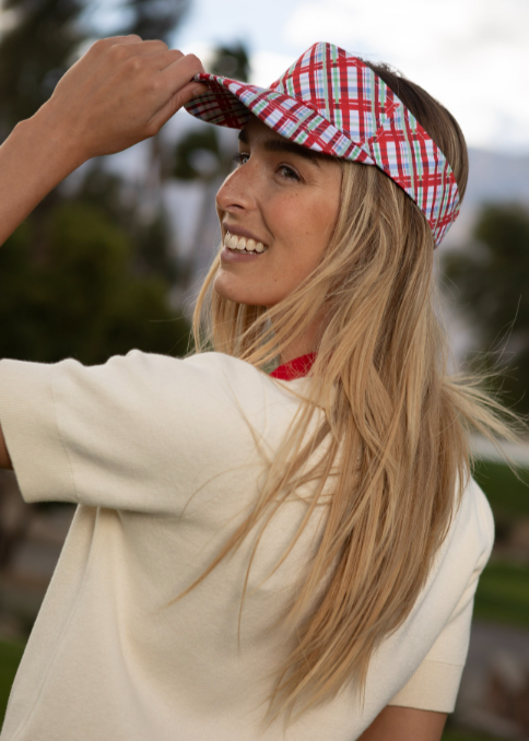 Visor Red Plaid