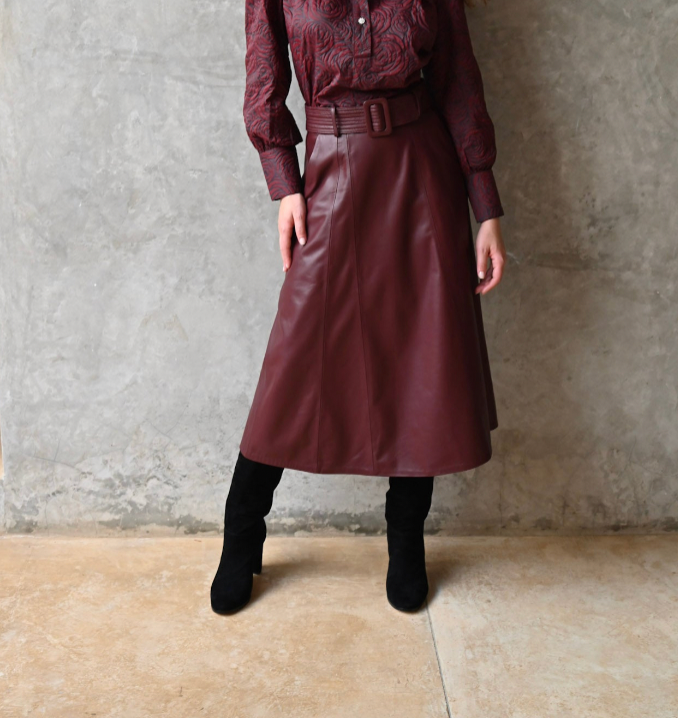 Kristin Leather Skirt