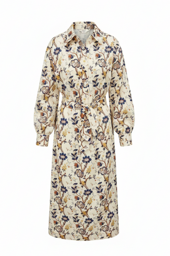Drop Shoulder Dress Ivory Chintz