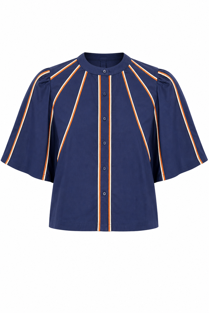 Solstice Button Down Top Navy