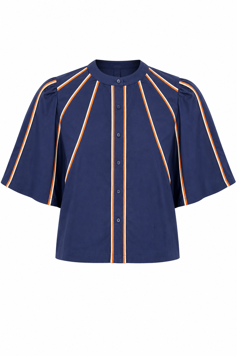 Solstice Button Down Top Navy