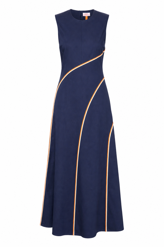 Solstice Bias Cut Dress Navy