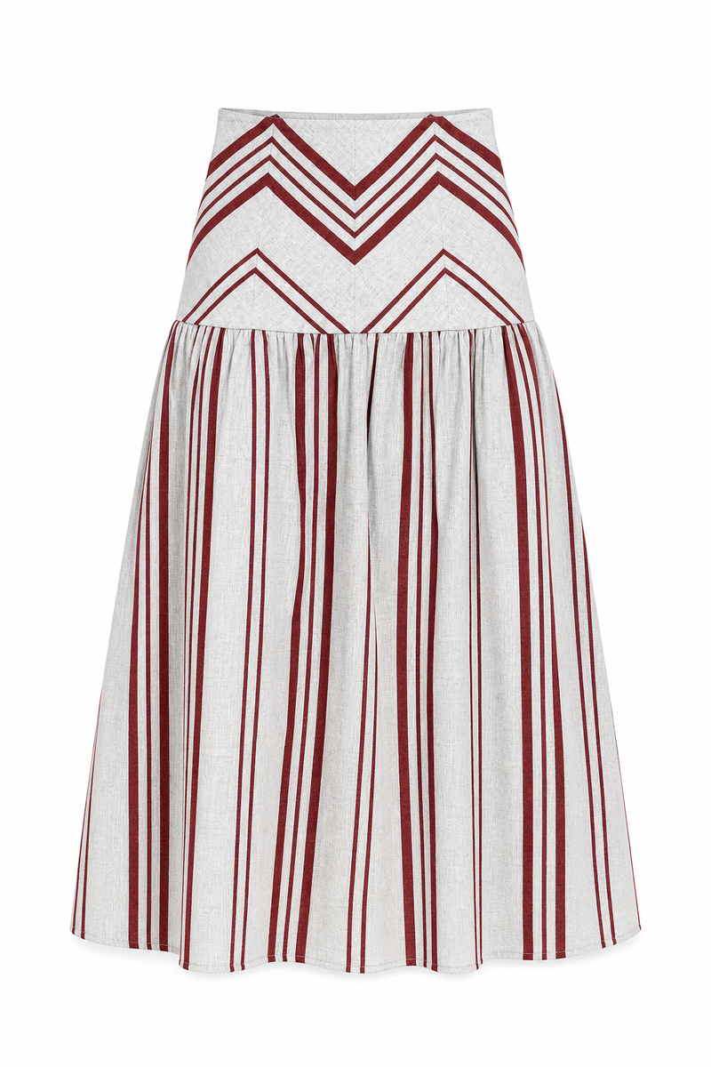 Solstice Skirt Brick Striped
