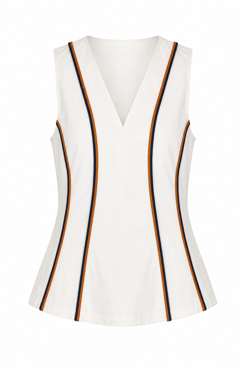 Solstice V-Neck Top Bone