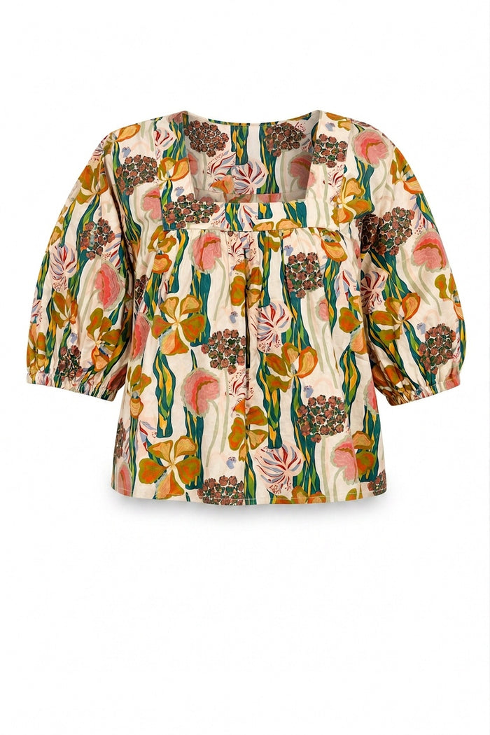 Square Neck Top Pink Lily