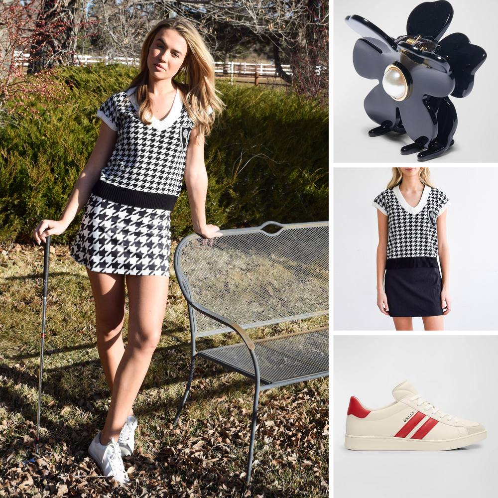 Never A Wallflower Club | Straight Skirt - Golf Houndstooth Never A Wallflower Club | Straight Skirt - Golf Houndstooth
