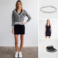 Long Sleeve Cardigan Sweater Golf Houndstooth