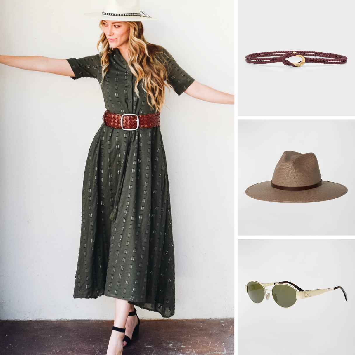 Never A Wallflower | Kelli Short Sleeve Maxi Olive Geo